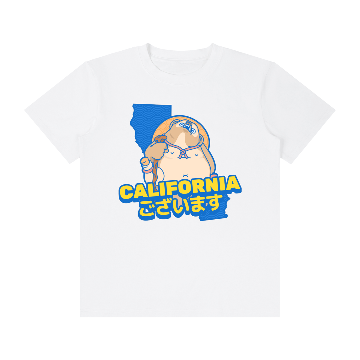 California Gozaimasu T-Shirt | Tanuki Design | Unisex Cotton Crew Neck Tee