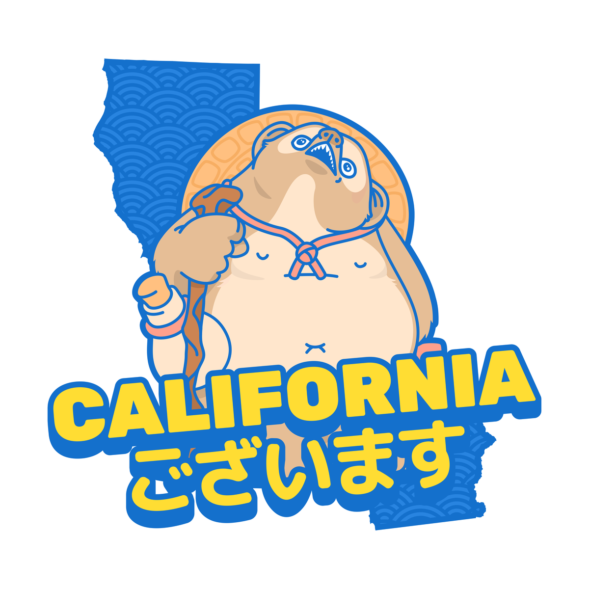 California Gozaimasu T-Shirt | Tanuki Design | Unisex Cotton Crew Neck Tee